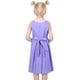 thumbnail image 4 of Vestido para Niña Morado con Contraste de Color, Corazón, Lazo, sin Mangas, Escolar, Casual, 7 Años, 4 of 6