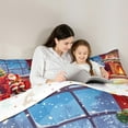 thumbnail image 4 of Feelyou Cartoon Santa Claus Bedding Comforter Set 7pcs, Winter Rustic Cabin Queen Bedding Sets, Merry Christmas Reversible Queen Sheet Sets, Super Cozy Room Decor, 4 of 7