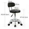 thumbnail image 3 of Tcbosik PU Leather Modern Rolling Stool with Low Back, Height Adjustable Work Salon Drafting Swivel Task Chair with Footrest (Black), 3 of 10