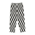 thumbnail image 4 of Bingfone Pajamas For Women,Black And White Checkerboard Pajama Pants With Pockets-Medium, 4 of 9