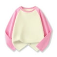 thumbnail image 5 of Drmagiyhm Girls Long Sleeve T Shirts Size 10-12 Raglan Color Block T-Shirts Casual Fashion Crewneck Shirts Little Girl Fall Blouses Tops, Tees & Blouses Light pink 9-10 Years, 5 of 6
