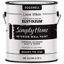 Rust-Oleum Simply Home Interior Wall Paint 343991 Simply Home Eggshell Interior Wall Paint, Linen White, 128 Fl Oz