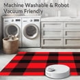thumbnail image 5 of ODIKA 3'x5' Machine Washable Non-Slip Area Rug, Winter Hearth Interlocking Buffalo Check with Vintage Stripe Accents High Traffic Rug, Red, 610533, 5 of 5