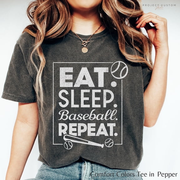 Baseball Shirt, Eat Sleep Baseball Repeat Baseball Mom Shirt Baseball Mama Retro Baseballer Tshirt, T-Ball Mom Shirt Esb Tshirt All Size S-5XL