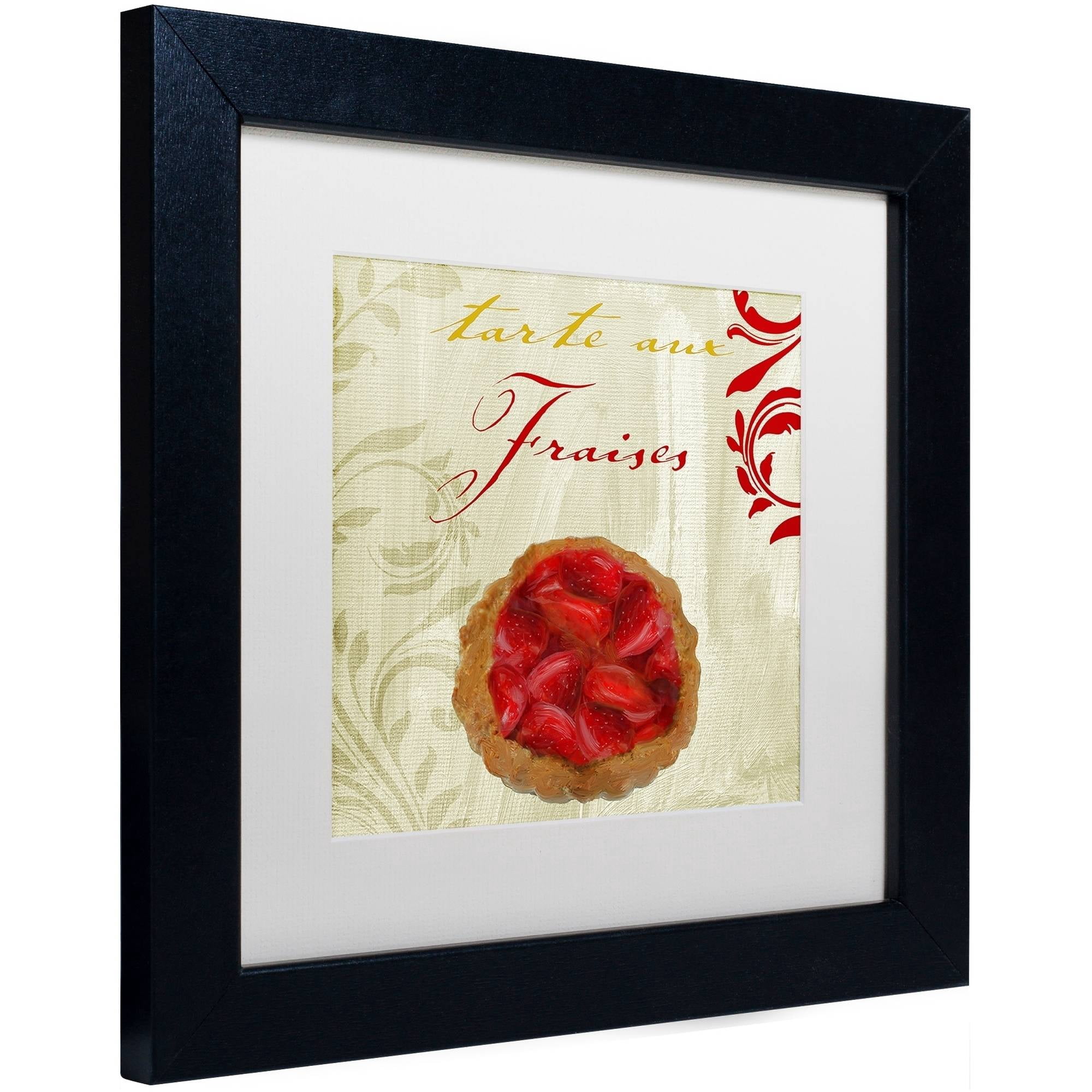 Trademark Fine Art "Tartes Francais, Strawberry" Canvas Art by Color Bakery White Matte, Black Frame