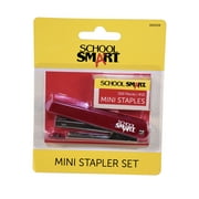 NINGBO WEISHU School Smart Mini Stapler Set with 500 Staples, 20 Sheet Capacity, Red