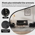 thumbnail image 2 of Euroco 55.5" Classic Sofa with Button Tufted Back, Plush Upholstered Sofa with Metal Legs, Black, 2 of 9