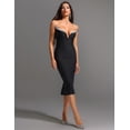 thumbnail image 2 of Vestido de fiesta BELLA BARNETT Deslumbrante negro con hombros descubiertos y cuello en V, 2 of 5