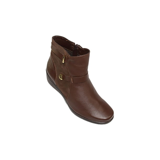 BOTAS BOTINES GIUSTO DAMA MUJER PIEL CAFE 12205 LEON 12205p