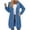 Blue, variant on Women's Zip Up Hoodie Long Jacket, Long Sleeve Casual Open Front Hooded Coat with Pockets,Size S-5XL
