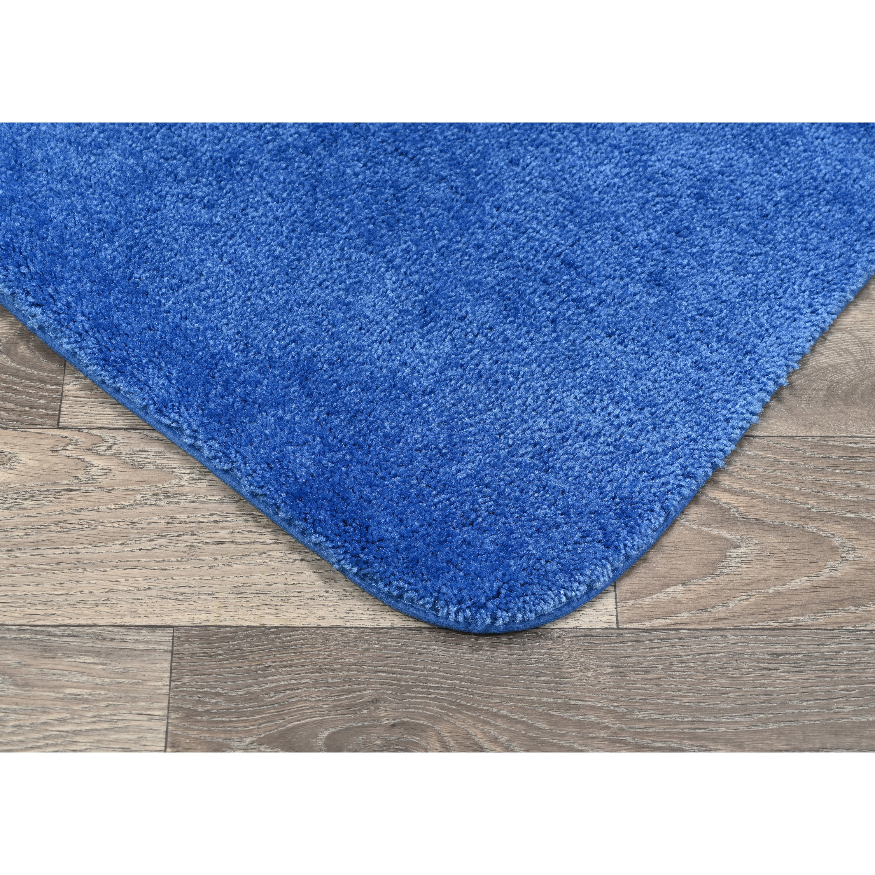 Garland Rug Traditional Washable Bath Rug Set, 2-Piece Set (21"x34" Bath Rug, & 22"x60" Runner) Electric Blue