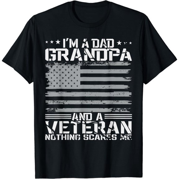 I'm A Dad Grandpa And Veteran Fathers Day Papa Grandpa T-Shirt