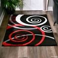 thumbnail image 3 of MDA Home Orelsi Black/Red Contemporary Polypropylene Area Rug - 8'1" x 10'5", 3 of 5