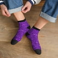 thumbnail image 3 of Naloa Purple Glitter Ankle Socks for Women Non Slip Socks No Show Socks Classic Low Cut Casual Socks Casual Socks, 3 of 7
