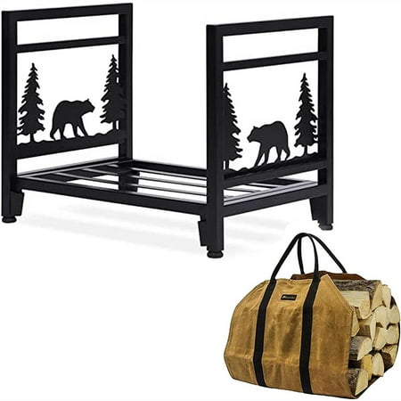 

Sturdy Waxed Canvas Firewood Log Carrier And Fireplace Log Holder