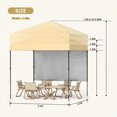 thumbnail image 3 of Gazebo Plegable para Jardín 2.5x2.5m - Toldo Impermeable con Protección UV y Altura Ajustable - Incluye Pared Lateral, Bolsa y Accesorios - Ideal para Terraza/Camping (Color Beige, 1 Unidad), 3 of 8