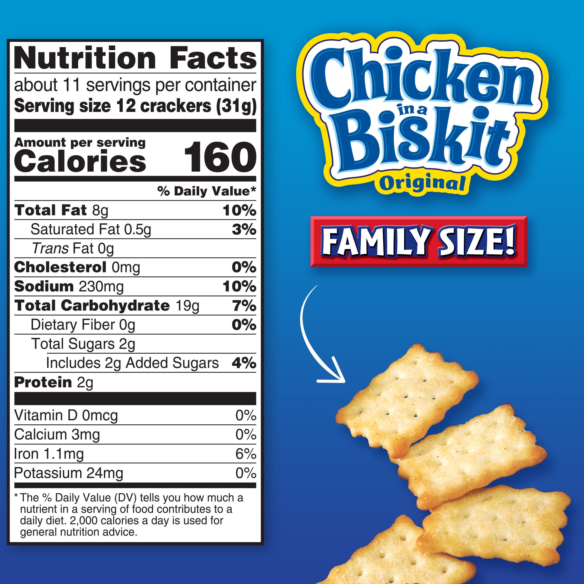 Chicken In A Biskit Original Baked Snack Crackers Family Size 12 Oz Walmart Com Walmart Com