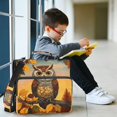 thumbnail image 6 of Haosy 3 Ring Zipper Binder with Shoulder Strap Waterproof Trapper Keeper 2 Inch D-Ring 500 Sheets Capacity, Cute Owl with Autumn Leaves, 6 of 8