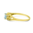 thumbnail image 4 of 10k Yellow Gold Oval Aquamarine And Diamond Ring, 4 of 6
