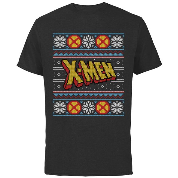 Marvel X-Men Sweater Style Holiday - Short Sleeve Cotton T-Shirt for Adults - Customized-Black