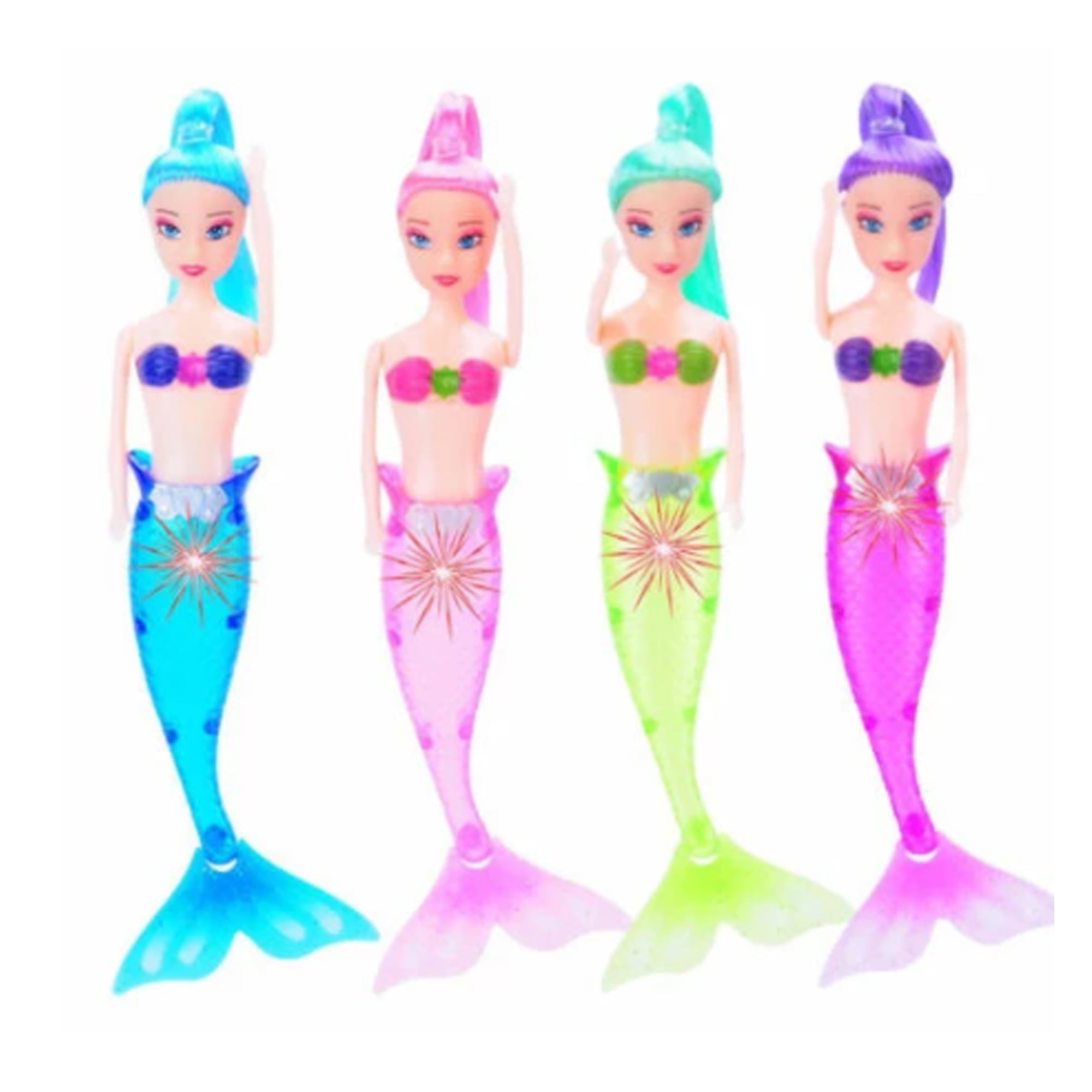 New Waterproof LED Light Swimming Mermaid Doll Kid Bath Swimming Pool Shine Toys 