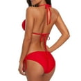 thumbnail image 6 of Hessimy Women's Triangle Bikini Floral String Bikini Set Two Piece Swimsuit Bathing Suits（Red,L), 6 of 7