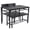 Black, variant on Ktaxon 4 Pcs Dining Table Set, Dinner Table Set for 4 with 2 Chairs with Backrest and Bench with Storage Rack,Nesting Furniture Set for Dining Room and Restaurant Rustic Brown