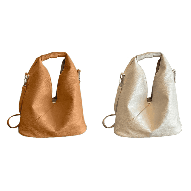 Bolso Mano para Mujer Slouchy Hobo Bag PU Hombro Cuero Viajes (marrón)