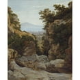 thumbnail image 2 of Heinrich Reinhold 12x14 Gold Ornate Wood Frame and Double Matted Museum Art Print Titled - Italian Landscape (1821-24), 2 of 4