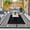 Black White, variant on ZACOO 8'x10' Modern Striped Border Outdoor Rug, Waterproof UV Resistant Patio Mat for Balcony Deck RV, Peony Brown