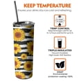 thumbnail image 6 of 20oz Black White Stripe Sunflower Pattern Skinny Tumblers Stainless Steel Tumbler with Lid and Straw,Vacuum Insulated Double Wall Travel Tumbler Cups with Cleaning Brush for Coffee,Tea, 6 of 6