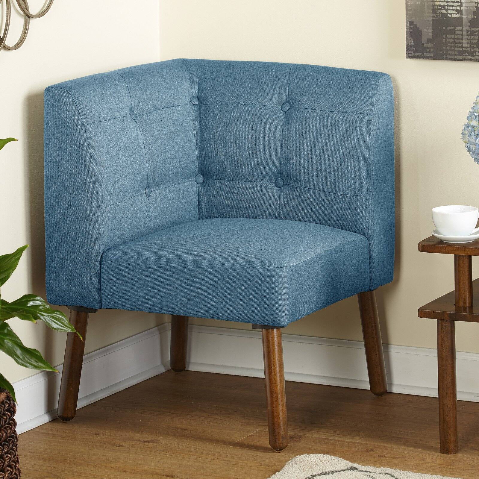 Simple Living Wood Fabric Playmate Corner Chair Corner Chair Grey Fabric MDF