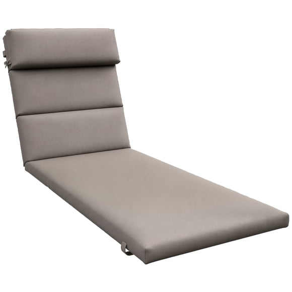 Outsunny Outdoor Lounge Chair Cushion with Back Ties, Dark Grey