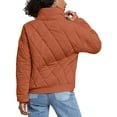 thumbnail image 4 of Womens Lightweight Quilted Jacket Button Long Sleeve Stand Collar Warm Winter Coat, 4 of 6