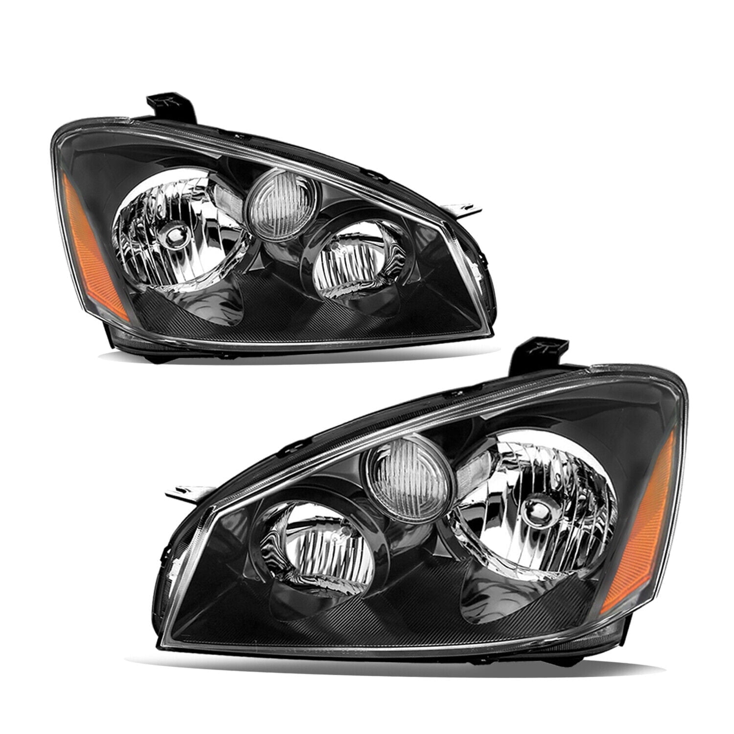 For 2005-2006 Nissan Altima Sedan 4Dr Black Headlights Assembly 05-06 Lamps Pair