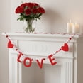 thumbnail image 5 of Sweet Heart Valentine's Day Garland – Felt Hearts and Wooden Beads Banner, Farmhouse Style Wall Hanging for Mantel, Holiday Party Decor, for Valentine's & Romantic Celebrations, Z-Red, 5 of 8