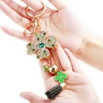 thumbnail image 2 of Porte-clés en Cristal, Lucky Four Leaves Clover Four Leaves Porte-Clés Feuilles Cristal Robuste et Résistant, 2 of 3