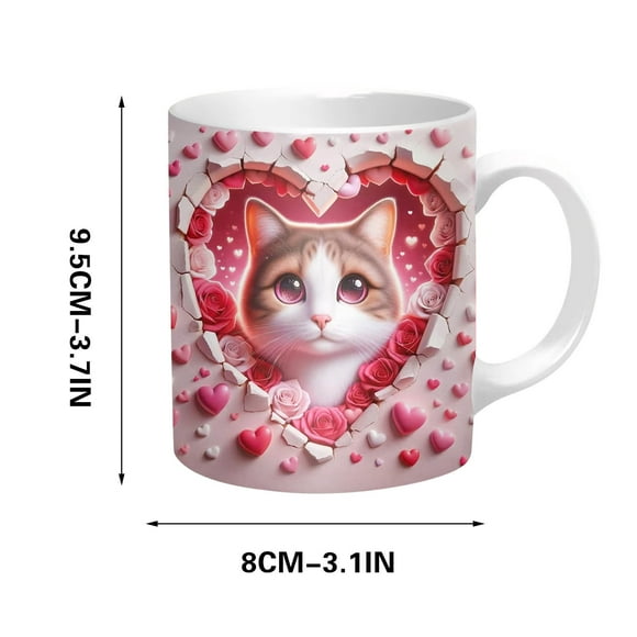 Drinking Glasses 400ml Valentines Day Ceramic Broken Wall Mark Cup