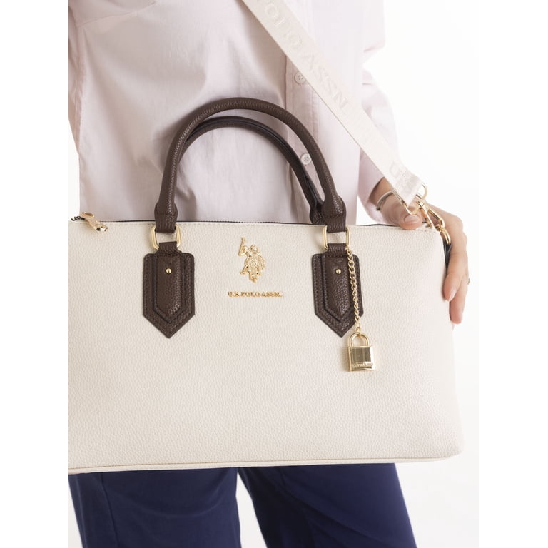 U.S. Polo Assn. Women's Lock Satchel, Ivory photo 3