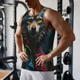 thumbnail image 5 of Daiia Vintage Wolf Warrior Printed Men's Quick Dry Fit Muscle Tank Top Slim-Fit Tank Workout Tank Top Lightweight Sports Tank Top-Large, 5 of 7