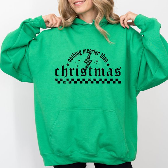 Nothing Merrier Than Christmas Grunge - Hoodie