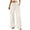 Beige, variant on Womens Wide Leg Pants Plus Size Elastic Tie Knot Lounge Pants Loose Trousers with Pockets Green XL