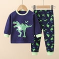 thumbnail image 2 of TOWED22 Toddler Pajamas Cotton Kids Pajamas for Boys Girls Long Sleeve Set 2 Piece Snug Fit Pjs Set 6-12 Months 12-24 Months 2t 3t 4t 5t 6t 7t 8t 9t Children,Navy,18-24 M, 2 of 4