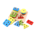 thumbnail image 4 of Toddler Infant Puzzle Toy,Four Sets Of Columns Of Geometric Shapes,Stacked High Building Blocks, Educational Toys For Young Children, 4 of 6