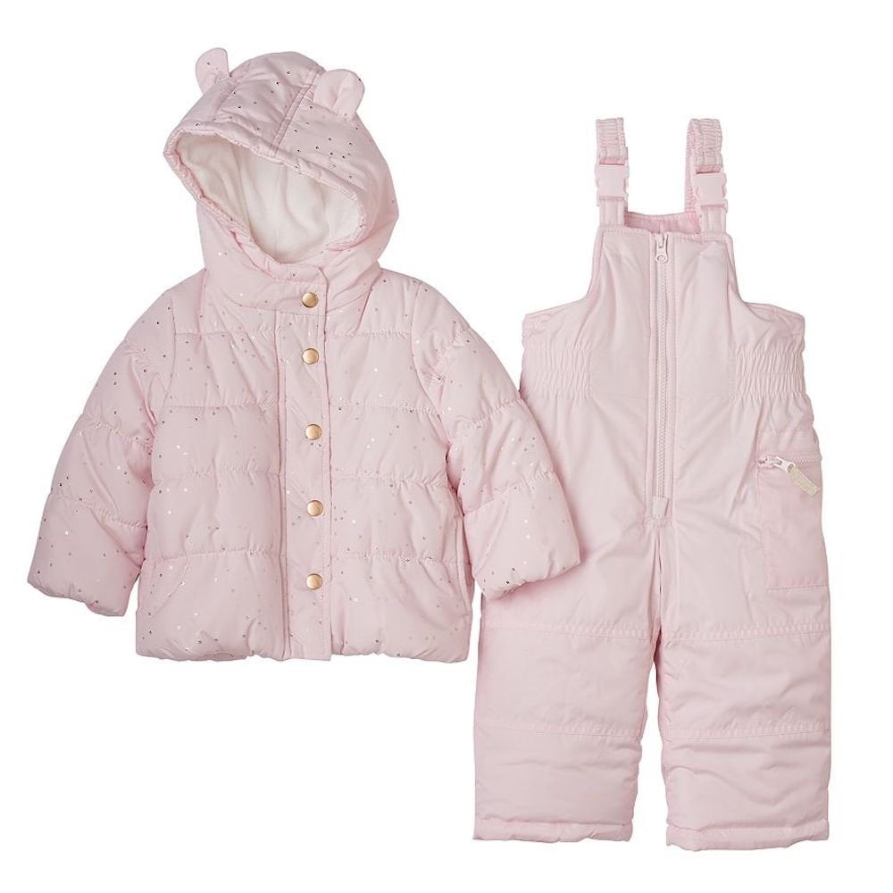 Carter's Carter's Baby Girl's TwoPiece Light Pink Overall Snowsuit