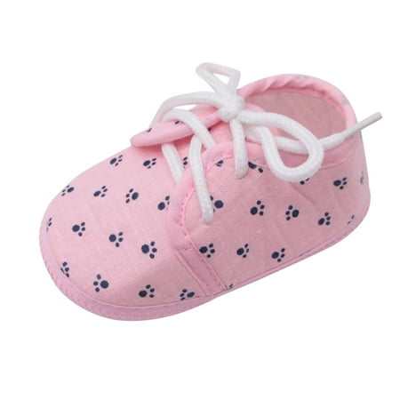 

Hunpta Toddler Shoes Newborn Baby Girls Shoes Letter Footprint Plaid Anti-Slip Footwear Crib Shoes