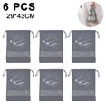 thumbnail image 1 of Bolsas de zapatos a prueba de polvo de tela no tejida de 6 uds con cordón para bolsa de almacenamiento impermeable de viaje L, 1 of 5