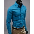 thumbnail image 1 of Camisa de manga larga para hombre de negocios, vestido casual formal liso, tops LingWen 8390612165962, 1 of 1