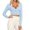 Blue, variant on EDFBUYKRS Plus Size Flannel Plaid Shirts for Women Long Sleeve Button Down Shirts Casual Loose Blouses Tops L