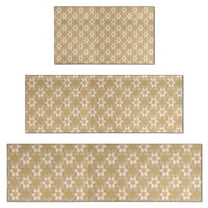 Golden Christmas Pattern Kitchen Rugs Sets Of 3,Kitchen Runner Rugs Non Skid Washable,Decorative Kitchen Floor Mats for Kitchen,Sink,Laundry,17"x30"  17"x47"   17"x59"